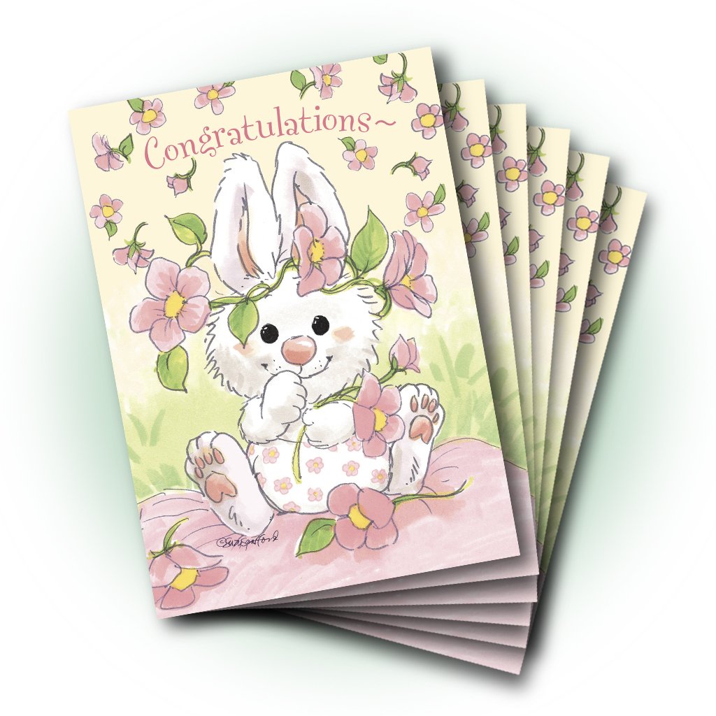 Girl Bunny Baby Congrats Card – Suzy's Zoo Store