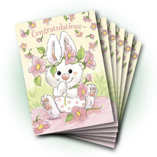 Girl Bunny Baby Congrats Card