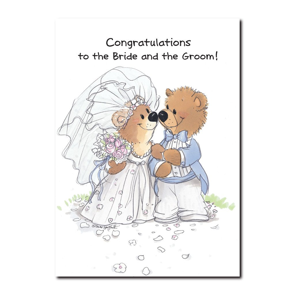It's Rowf and Lovey, that lovable, tumble-some teddy bear duo in this Wedding greeting card from Suzy's Zoo.