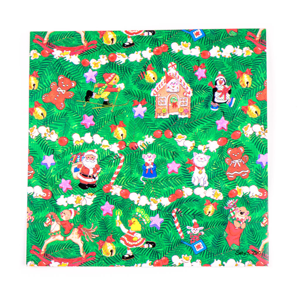 Little Suzy's Zoo Patchwork Party Gift Wrap Wrapping or Scrapbook Pape –