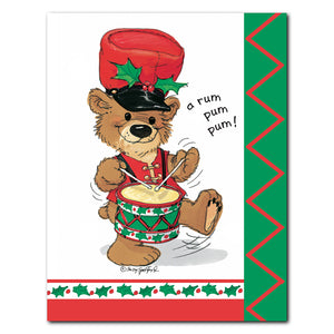 "Little Drummer Bear" Christmas Note Cards Set - 10891