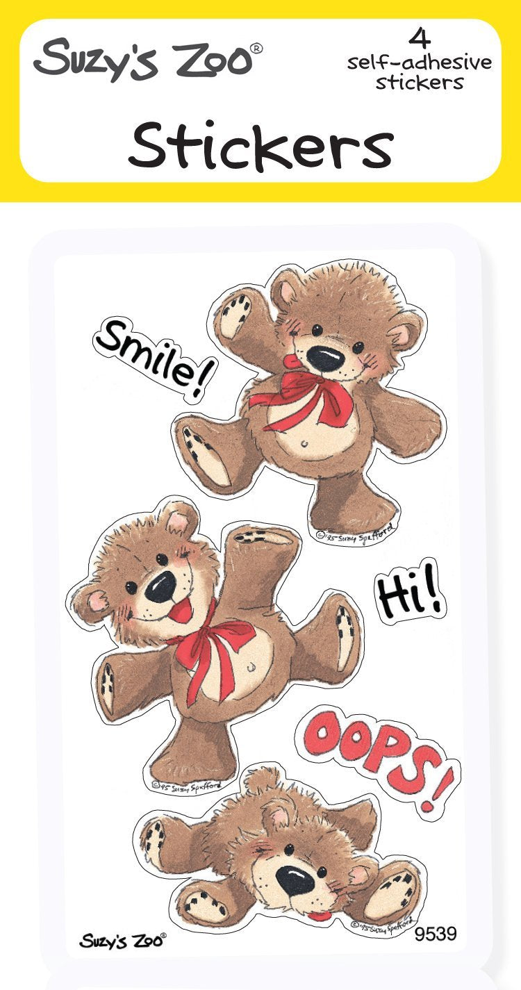 Smile Hi Oops Stickers (4-pack)