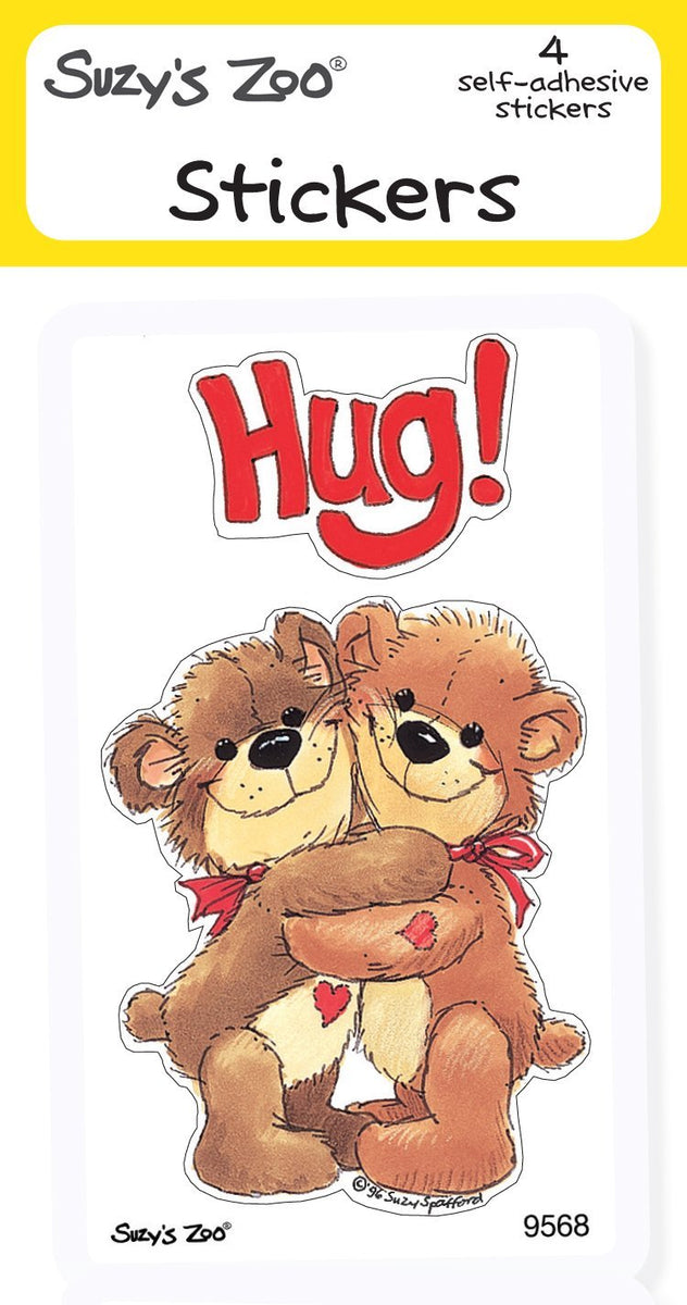 Hug! Stickers (4-pack) – Suzy's Zoo Store