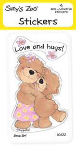 Love and Hugs! Stickers (4-pack)