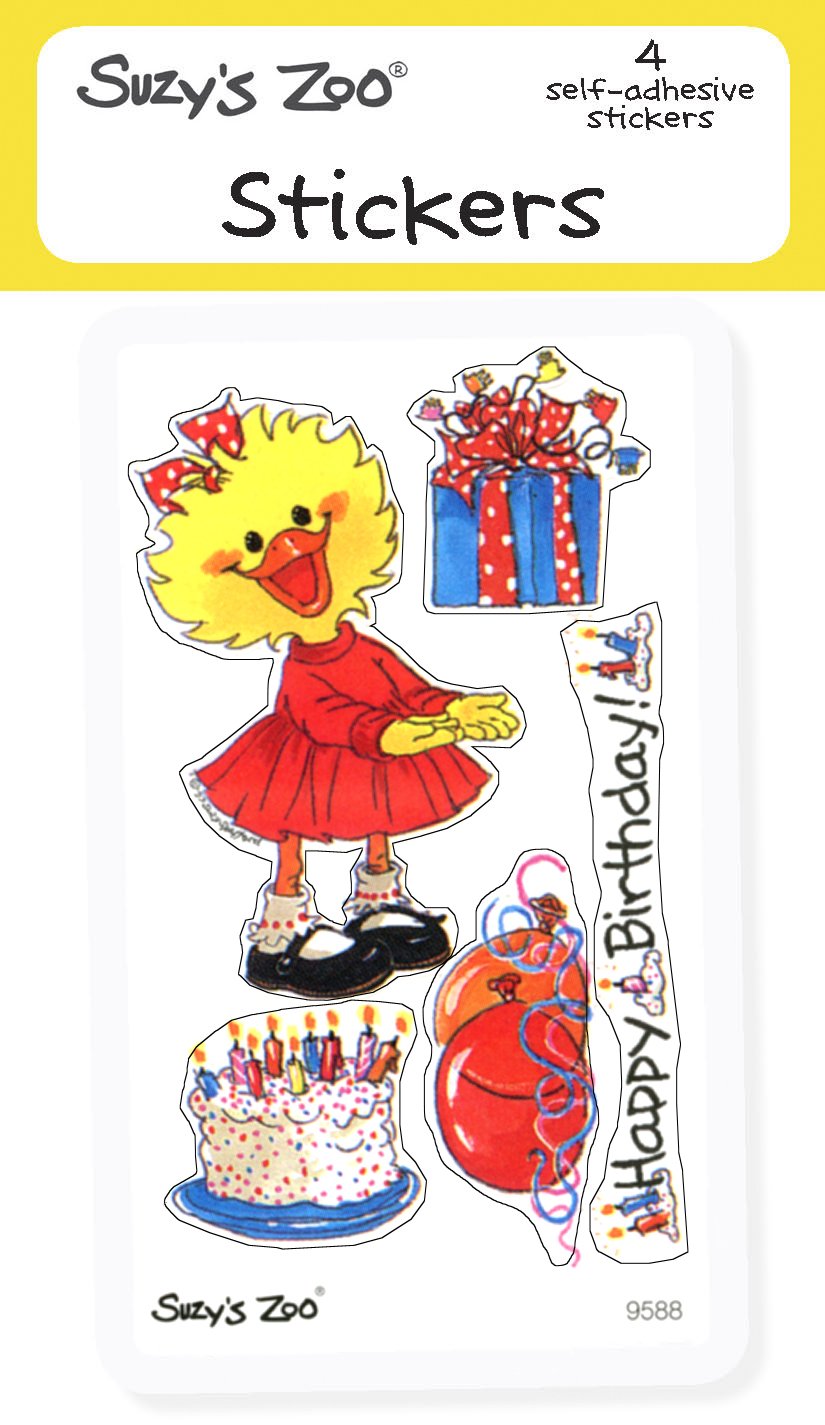 Happy Birthday Stickers (4-pack) – Suzy's Zoo Store