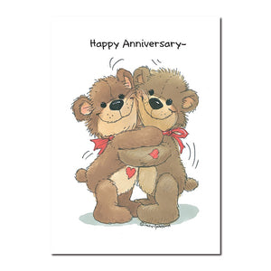 Here is the knock-about affectionate teddy bear couple, Lovey and Rowf giving each other... what else?! Bear hugs! 