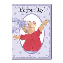 Emily Marmot has a great imagination. She loves to dress up and dance in this Suzy's Zoo happy birthday greeting card.