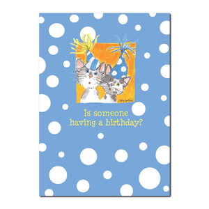  Just like little kitties, these two are just as inquisitive in this Suzy's Zoo happy birthday greeting card.