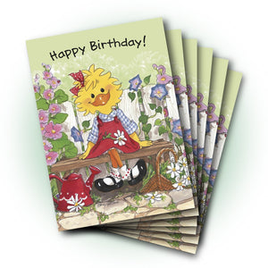 Suzy's Garden Bench Birthday Greeting Card