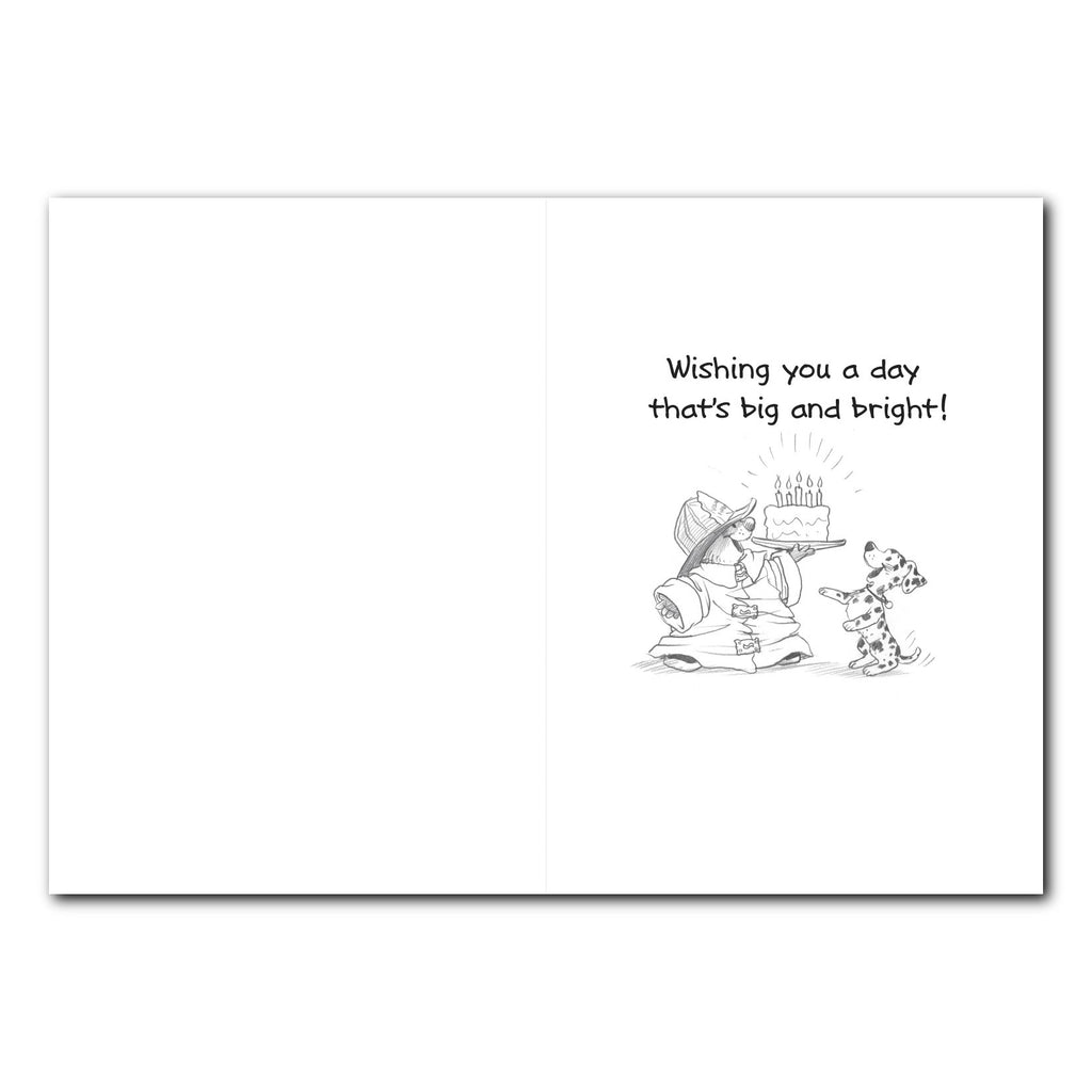 Fireman Ollie Marmot Birthday Greeting Card
