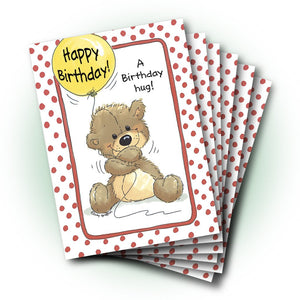 Huggy Bear's Yellow Balloon Birthday Greeting Card
