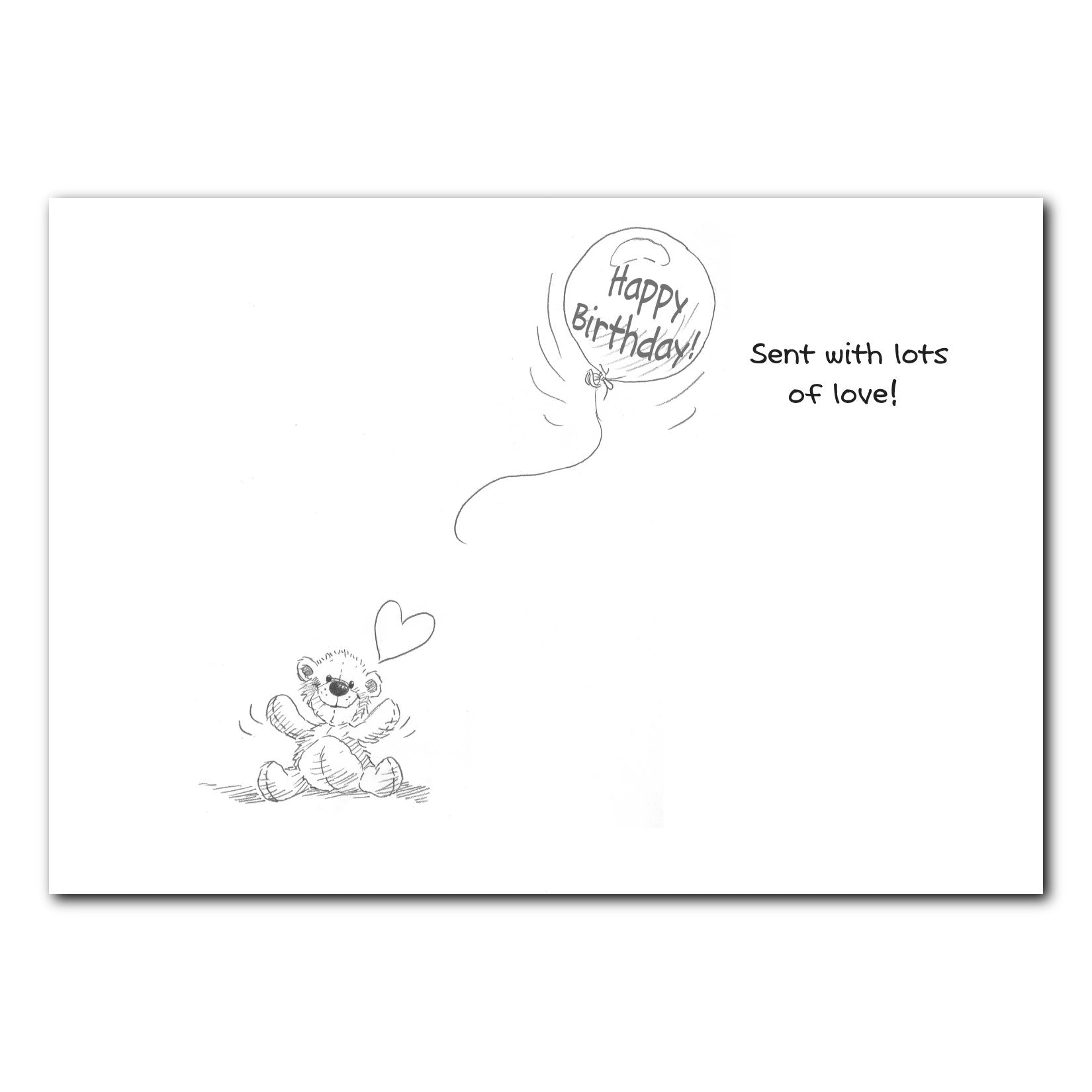 Huggy Bear's Yellow Balloon Birthday Greeting Card