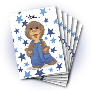 Ollie's Blue Stars Friendship Greeting Card