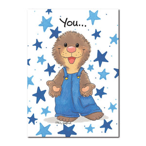 Ollie Marmot is one of the most popular little guys in Duckport, featured on this Suzy's Zoo friendship greeting card.