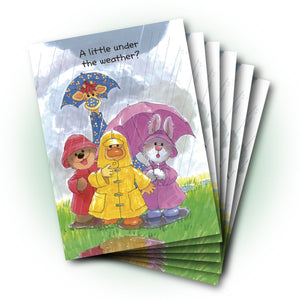 Group Rain! Get Well Greeting Card
