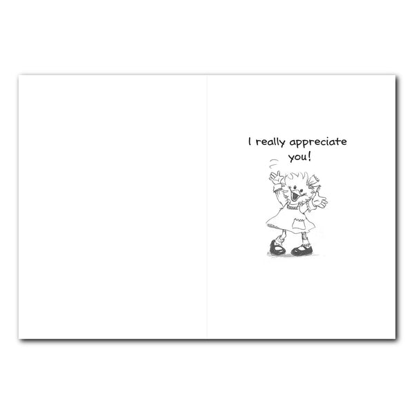 Suzy Clapping Thank You Greeting Card