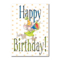 Herkimer loves to celebrate, especially on birthdays in this Happy Birthday greeting card from Suzy's Zoo.