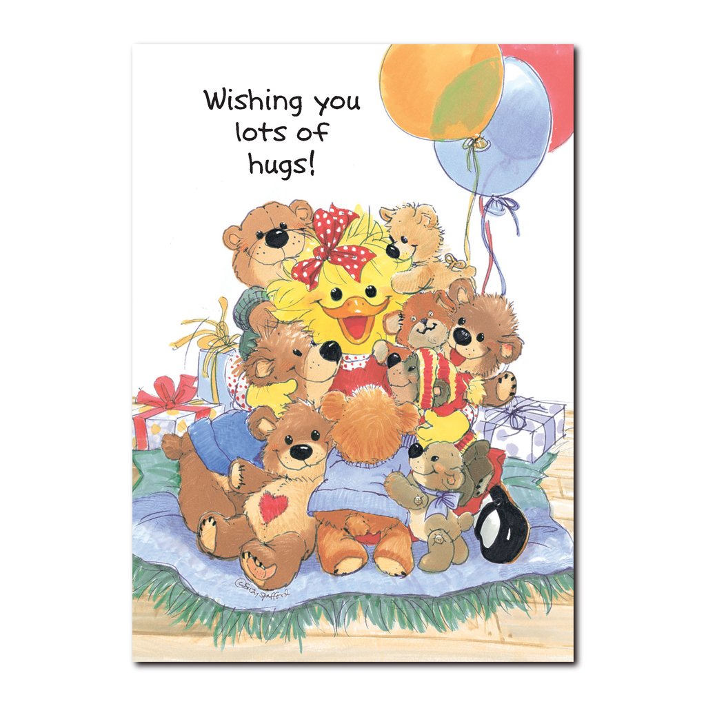 Where there's a bear, there's a hug. And what better day to get your fair share than your birthday in this Suzy's Zoo card.