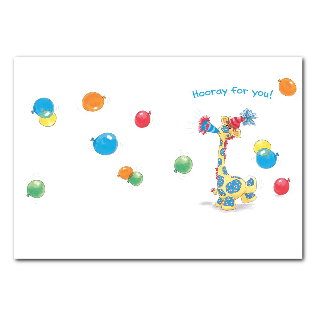 Patches Horn & Balloons Birthday Greeting Card