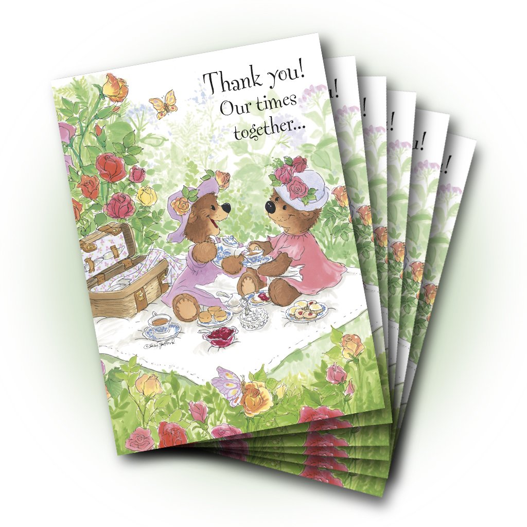 Bears Tea Time Thank You Greeting Card