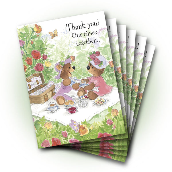 Bears Tea Time Thank You Greeting Card