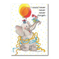 Herkimer Mouse says, "Who could ever forget his elephant friend Livingston Widefoot!?" 