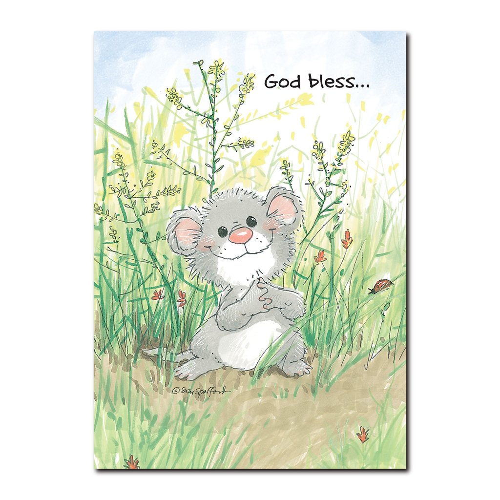 However small, this little mouse is wishing you big blessings in this friendship greeting card from Suzy's Zoo.