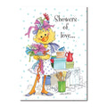 When Lizzie Ducken was a bride, she broke 3 ribbons on her shower gifts in this Suzy's Zoo wedding greeting card.