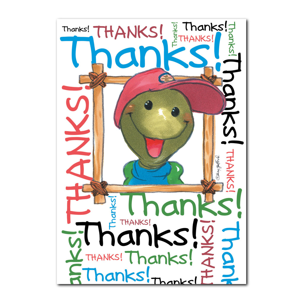 Corky Turtle Thank You Greeting Card
