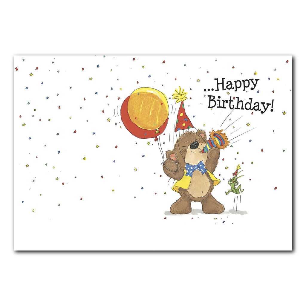 Willie Bear Horn Birthday Greeting Card