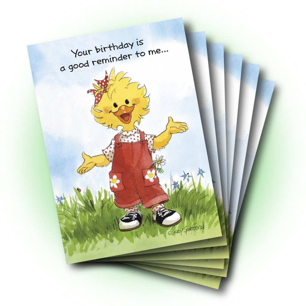 Suzy Red Overalls Birthday Greeting Card