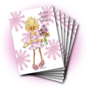 Sally Pink Bouquet Birthday Greeting Card