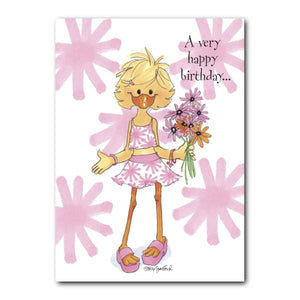 Sally Ducken always enjoys remembering her friends on their birthdays, in this Suzy's Zoo birthday greeting card.