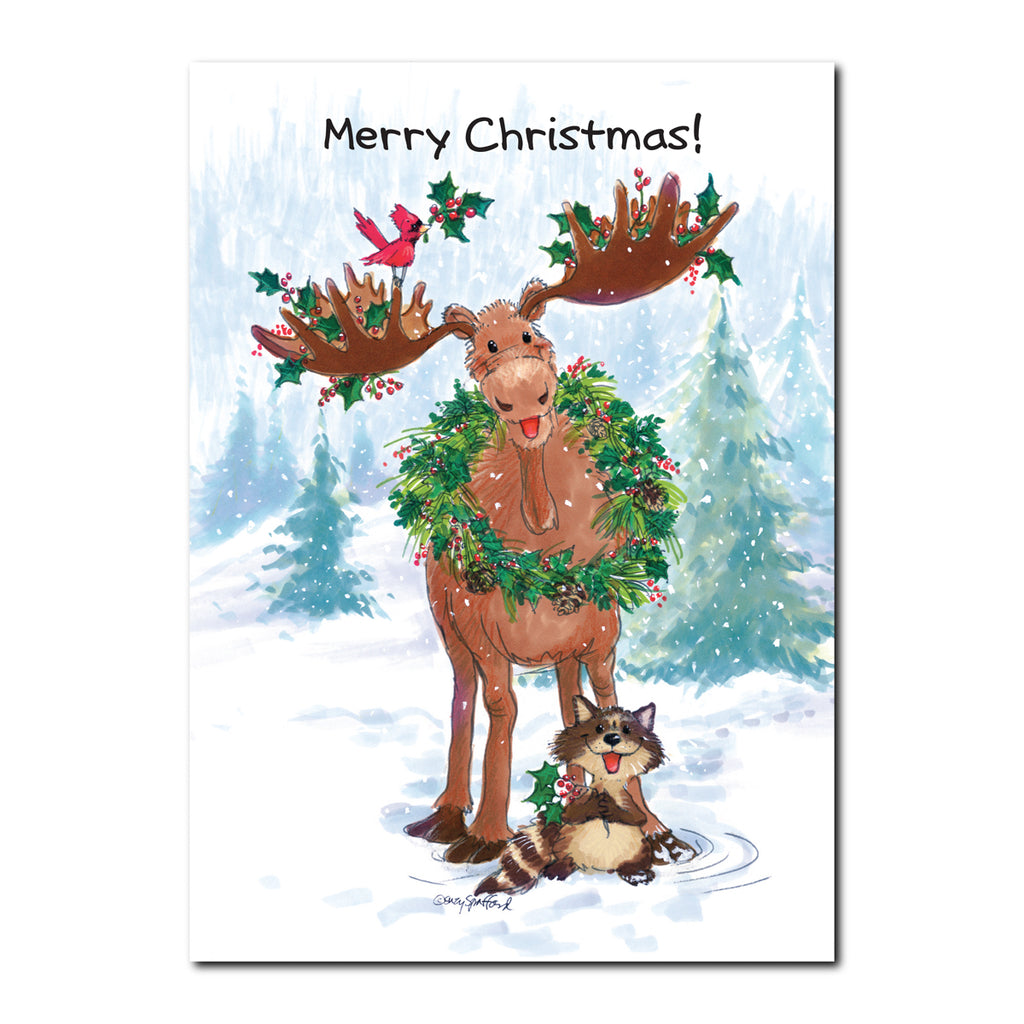Bruce the Moose Holiday Greeting Card