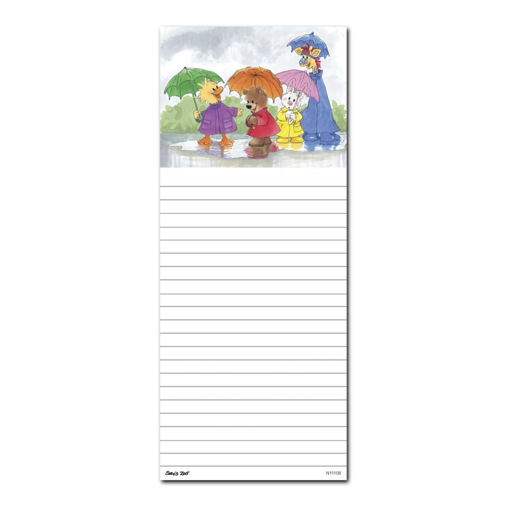 Suzy's Zoo Memo Note Pad, "Rainy Day Friends" 11105