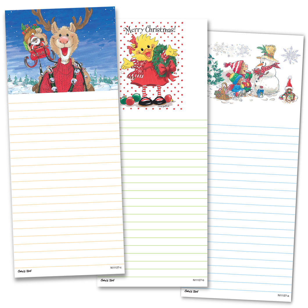 Suzy's Zoo Memo Note Pad, 3-pack Christmas variety 11127