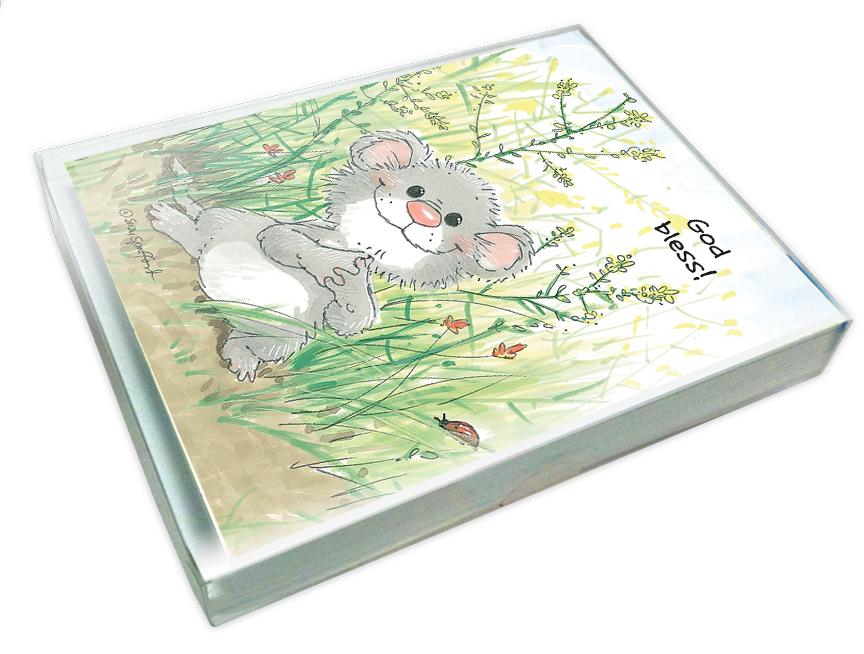 God Bless Mouse Note Cards Set - 10872