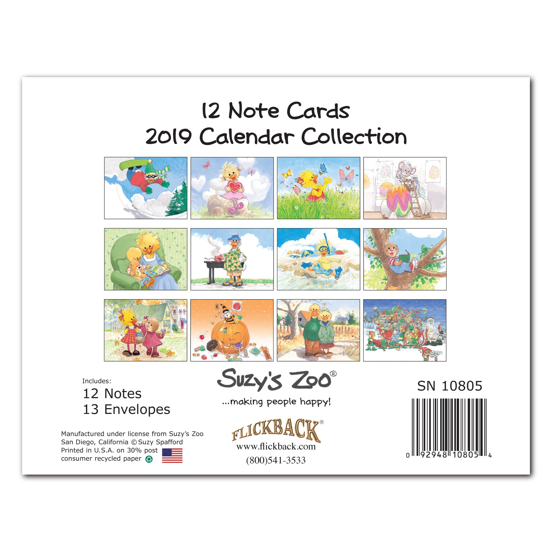 2019 Calendar Note Cards Set - 10805