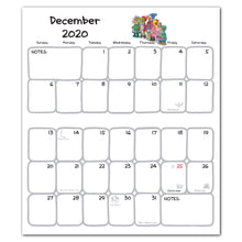 Inside the 2020 Suzy's Zoo pocket calendar for the month of December.